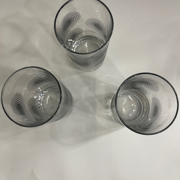 Set of 3 Libbey Royal Norfolk Starburst Atomic Glass Tumblers - 16 oz - Vintage - Picture 8 of 13